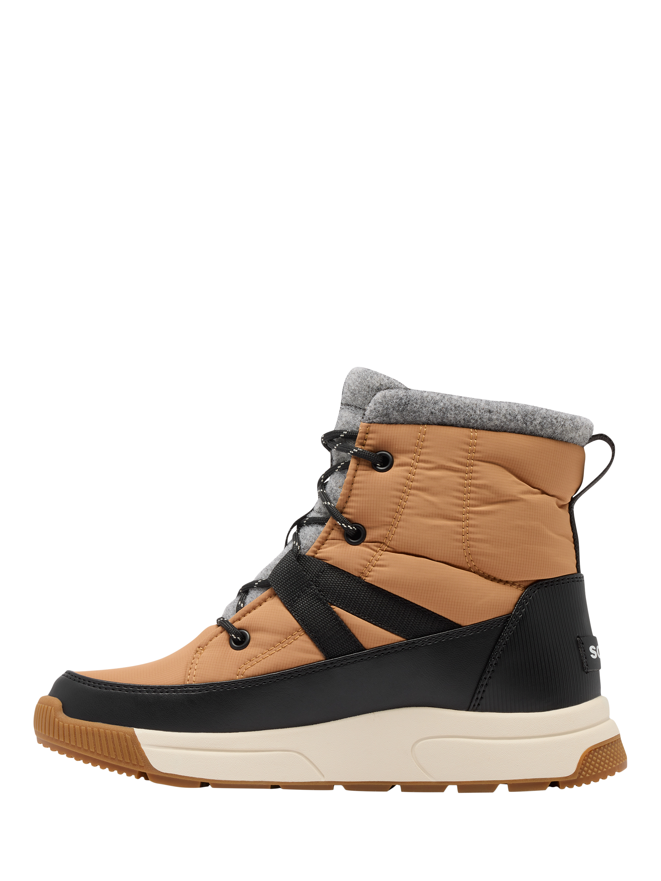 Product image 2 of 4, which shows SOREL Whitney III Flat Lace-Up Microfleece Ankle Boots, Brown/Multi, 4