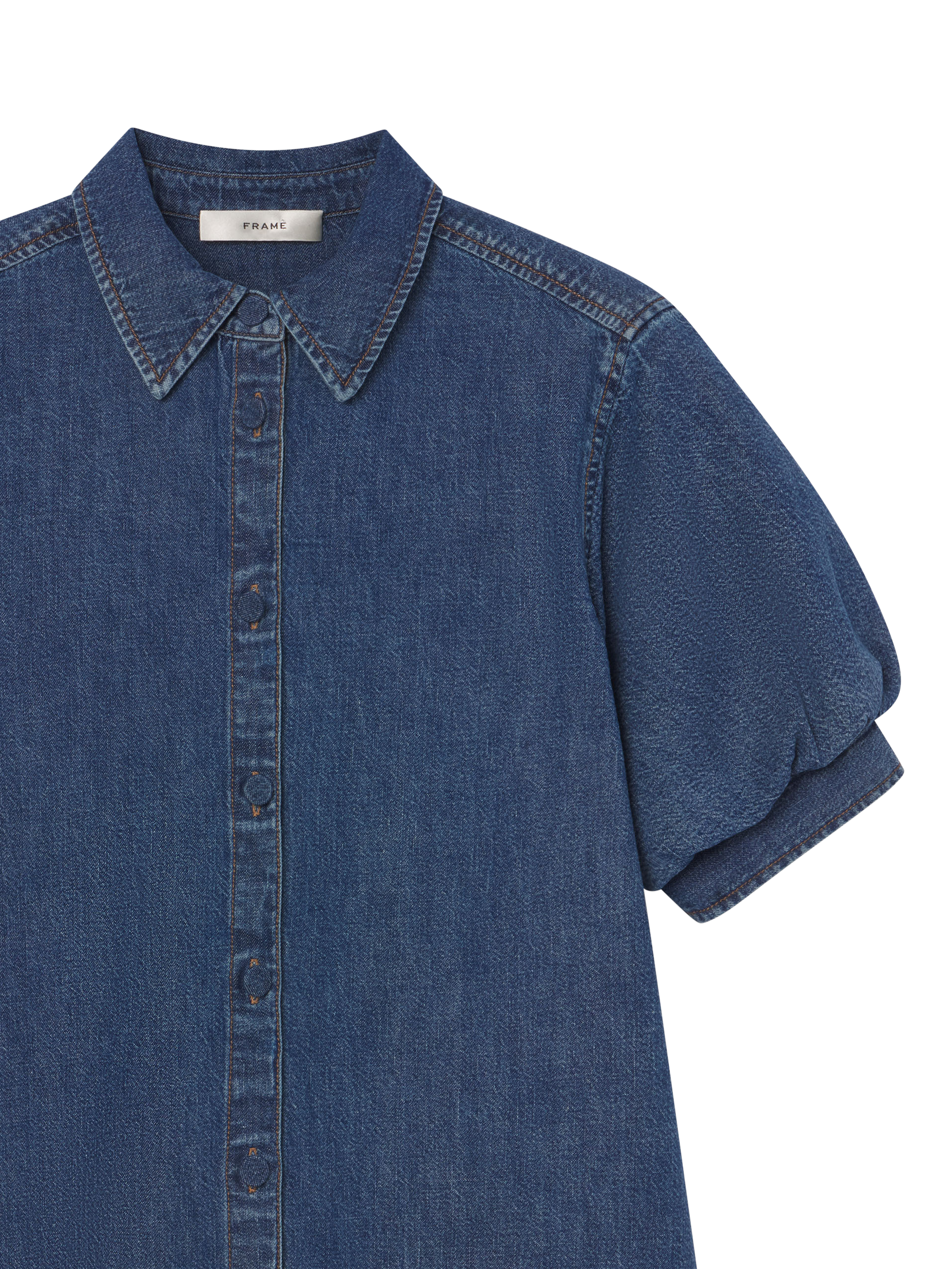 Product image 3 of 3, which shows FRAME The Play Denim Dress, Dark Blue, L