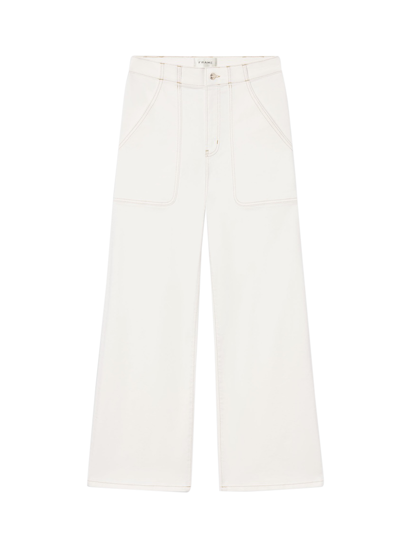 Product image 5 of 7, which shows FRAME The Modern Wide Leg Jeans, White, 24