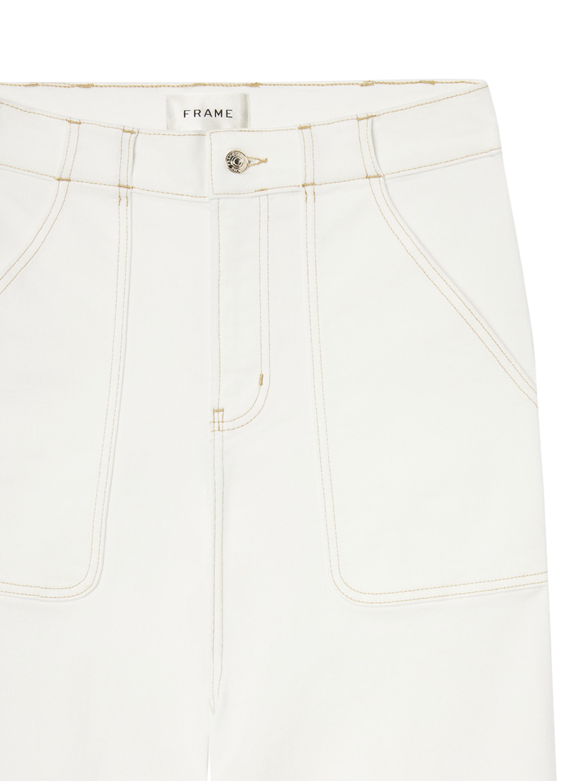 Product image 7 of 7, which shows FRAME The Modern Wide Leg Jeans, White, 24
