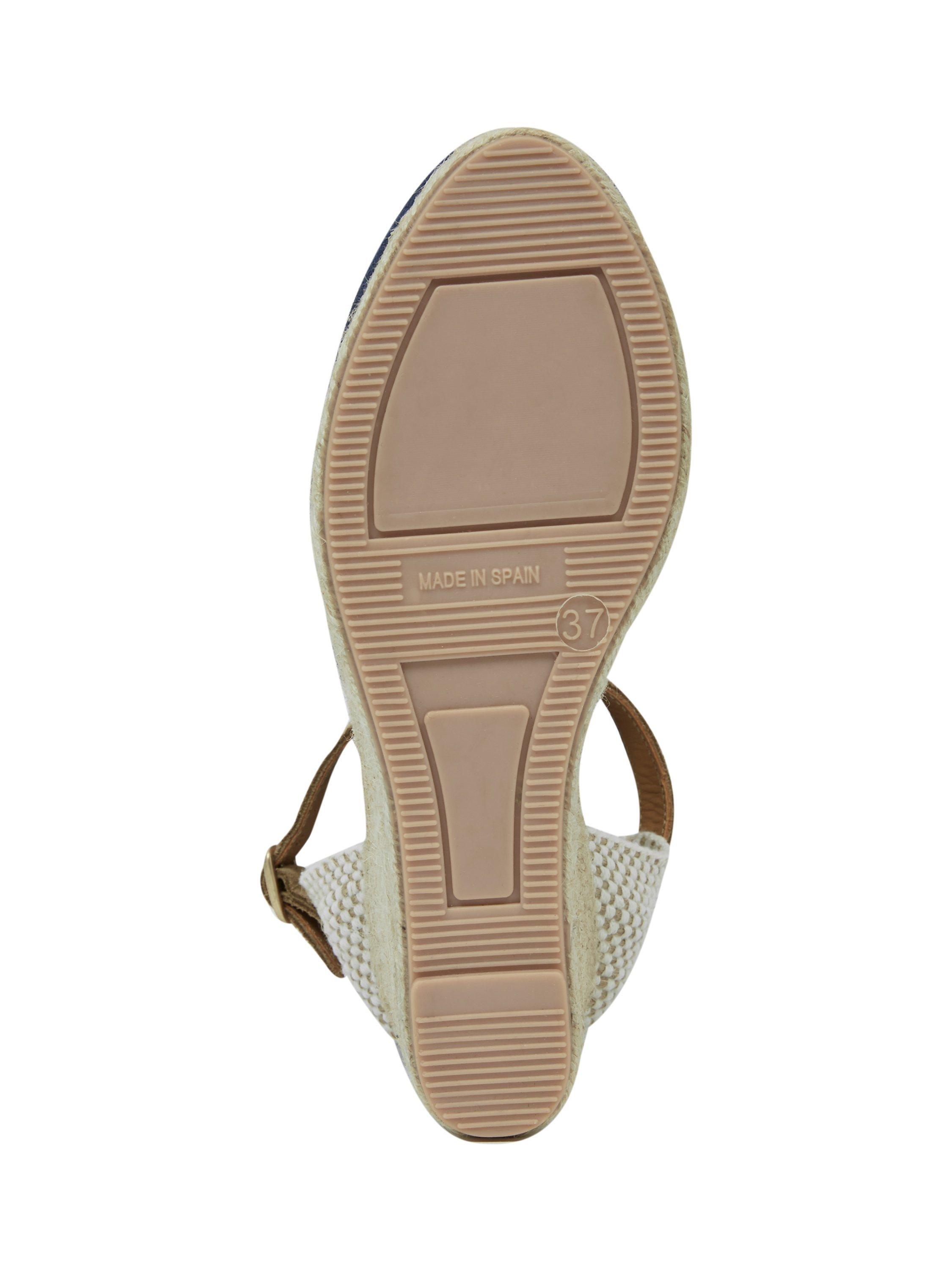 Product image 7 of 7, which shows Celtic & Co. Suede Ankle Strap Wedge Espadrille Sandals, Dark Navy, Dark Navy, EU39