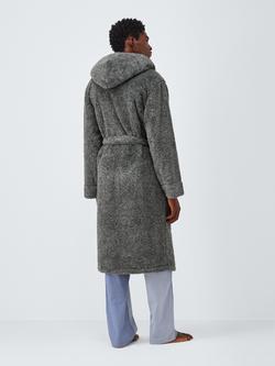 John Lewis High Pile Fleece Robe - view 2, Charcoal