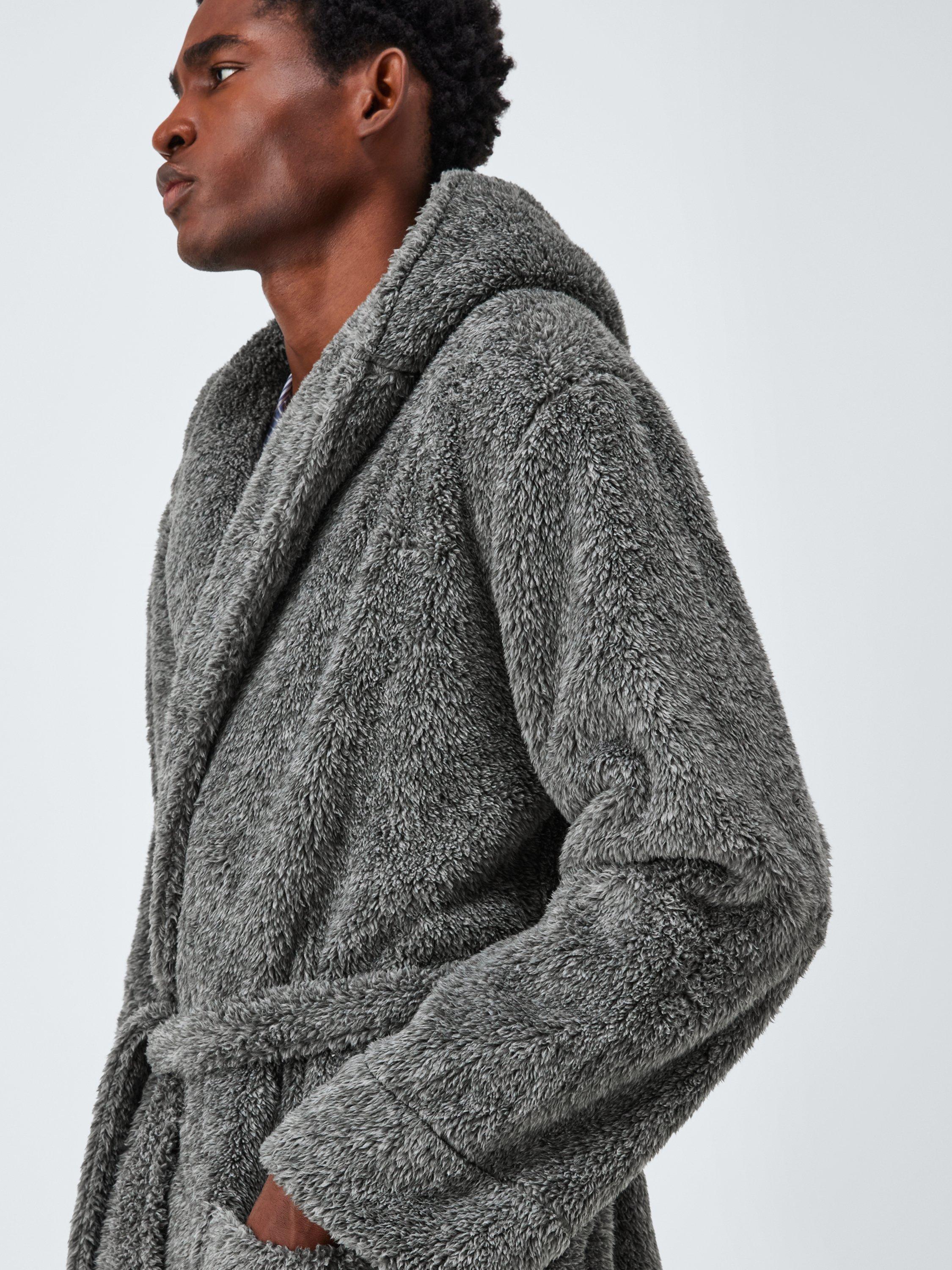 Product image 6 of 6, which shows John Lewis High Pile Fleece Robe, Charcoal, S