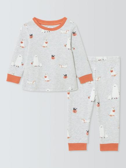 John Lewis Baby Ghost Pyjamas, Grey, Grey