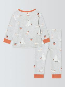 John Lewis Baby Ghost Pyjamas, Grey - view 2, Grey