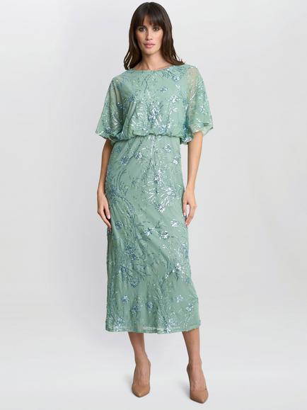 Gina Bacconi Ava Sequin Maxi Dress, Sage, Sage