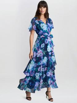 Gina Bacconi Elizabeth Floral Tiered Maxi Dress, Multi, Multi