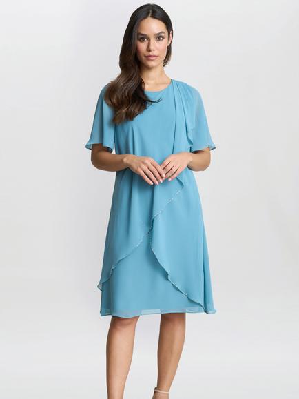 Gina Bacconi Hallie Dress, Sea Mist