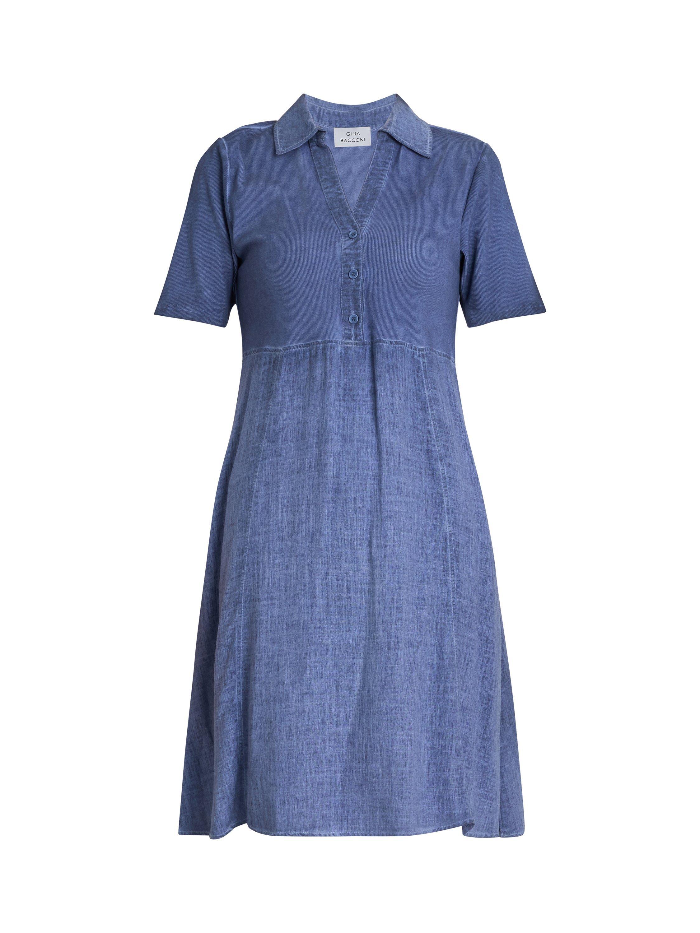 Product image 4 of 7, which shows Gina Bacconi Aaliyah Mid Length Denim Dress, Navy/Denim, S