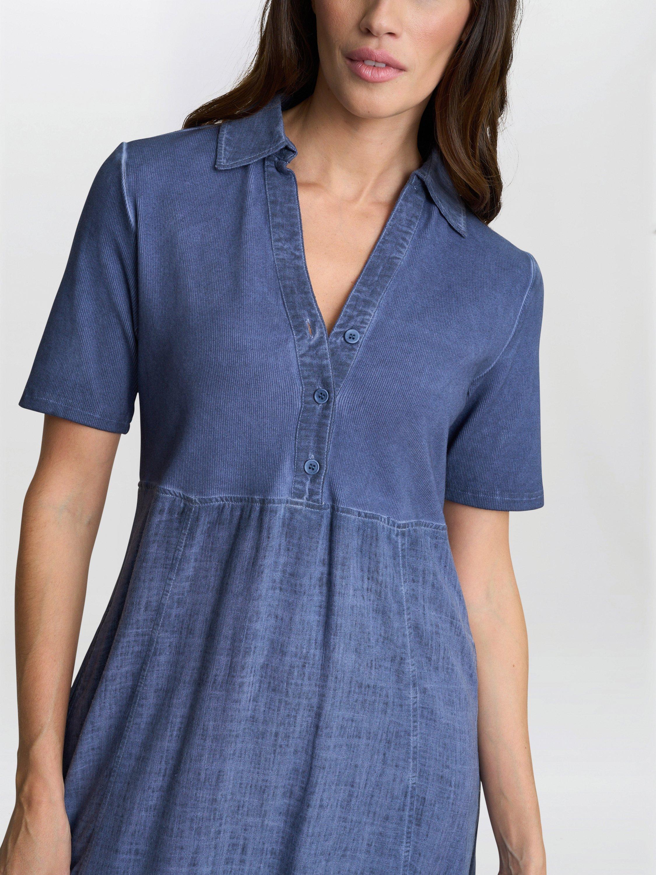 Product image 5 of 7, which shows Gina Bacconi Aaliyah Mid Length Denim Dress, Navy/Denim, S