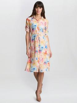 Gina Bacconi Aubree Floral Shirt Dress, Multi, Multi