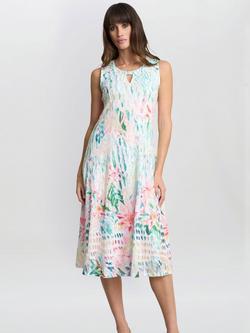 Gina Bacconi Brooklyn Watercolour Floral Dress, Multi, Multi
