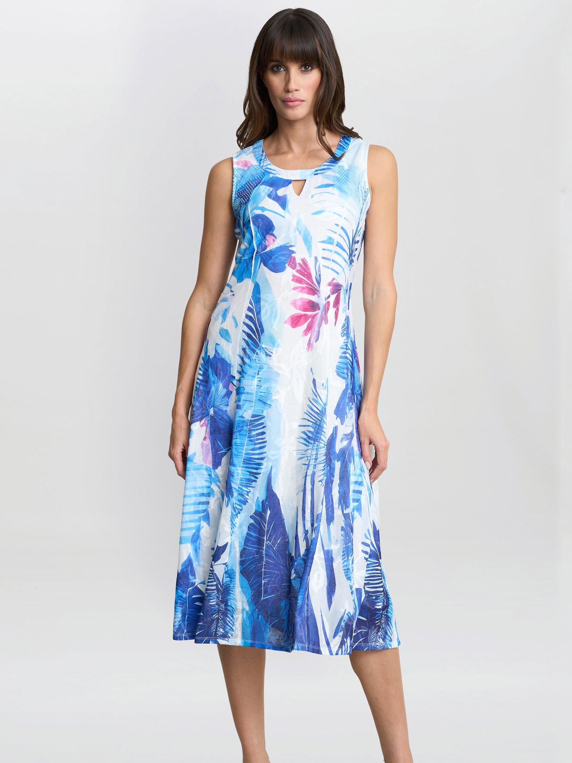 Product image 1 of 5, which shows Gina Bacconi Camila Floral Dress, Blue/Multi, S