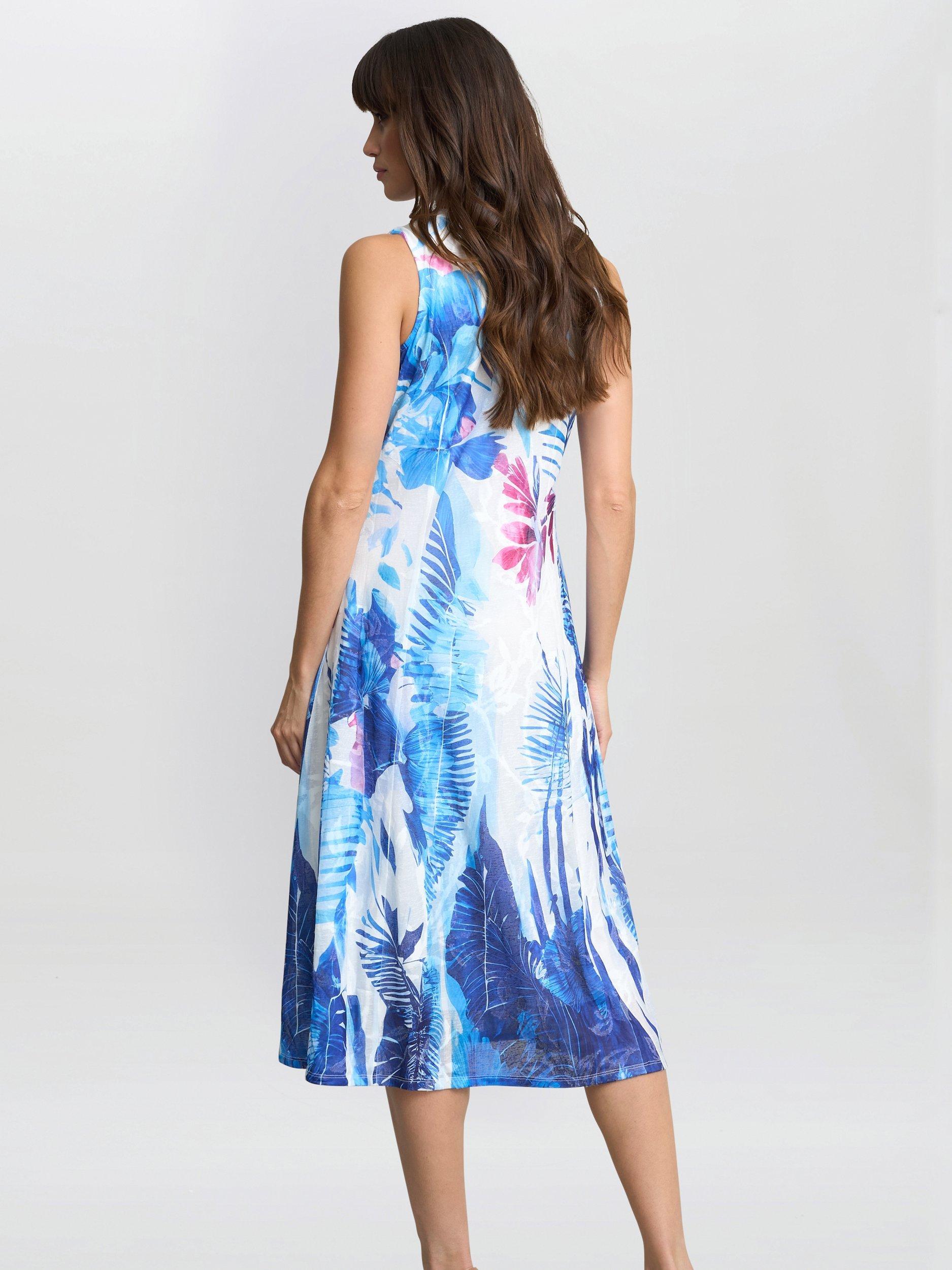 Product image 2 of 5, which shows Gina Bacconi Camila Floral Dress, Blue/Multi, S