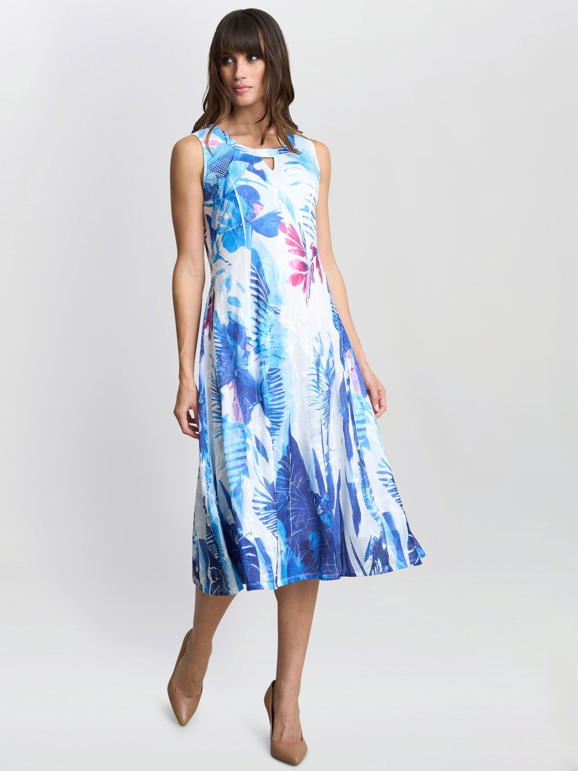 Product image 3 of 5, which shows Gina Bacconi Camila Floral Dress, Blue/Multi, S