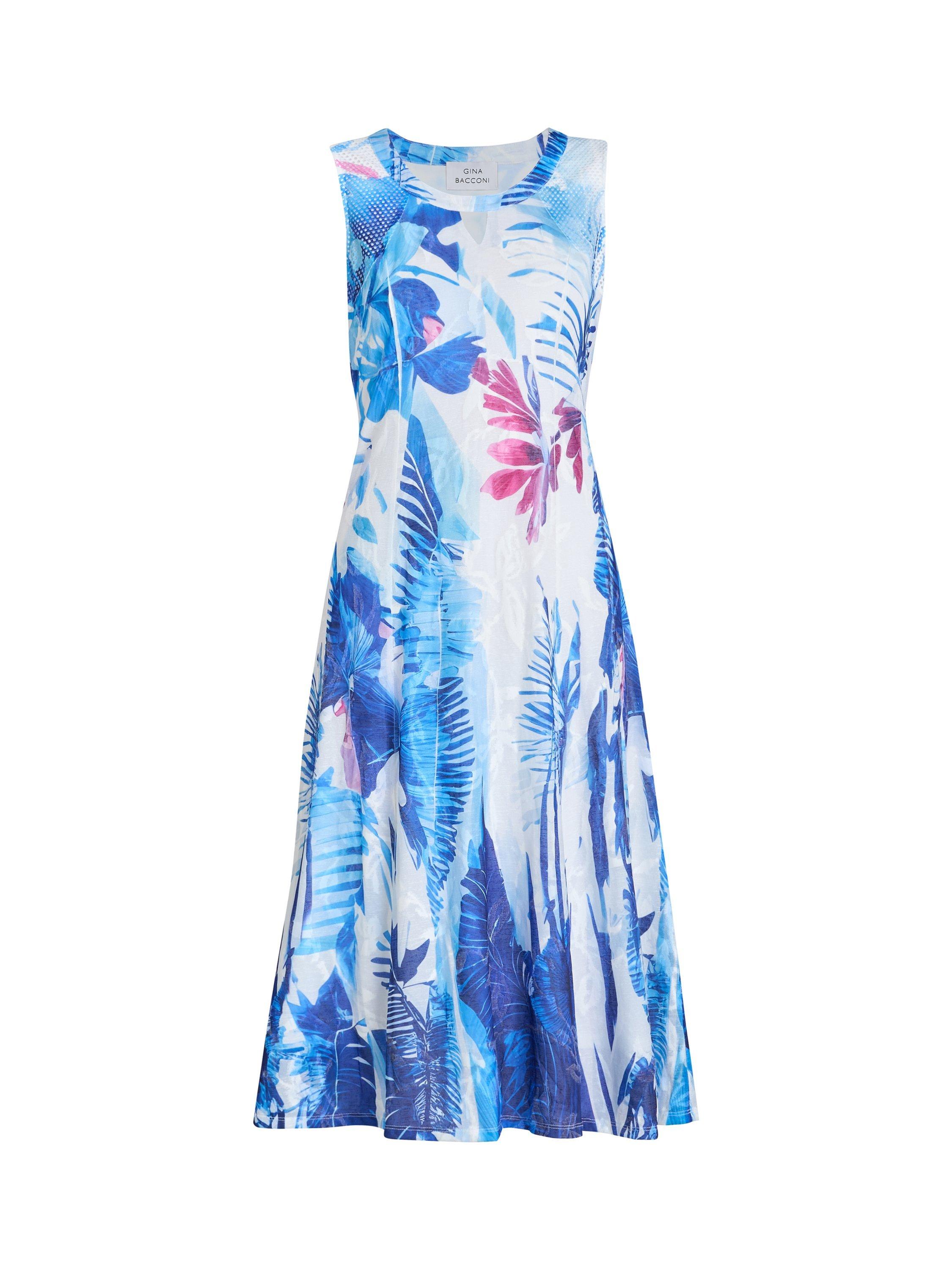 Product image 4 of 5, which shows Gina Bacconi Camila Floral Dress, Blue/Multi, S