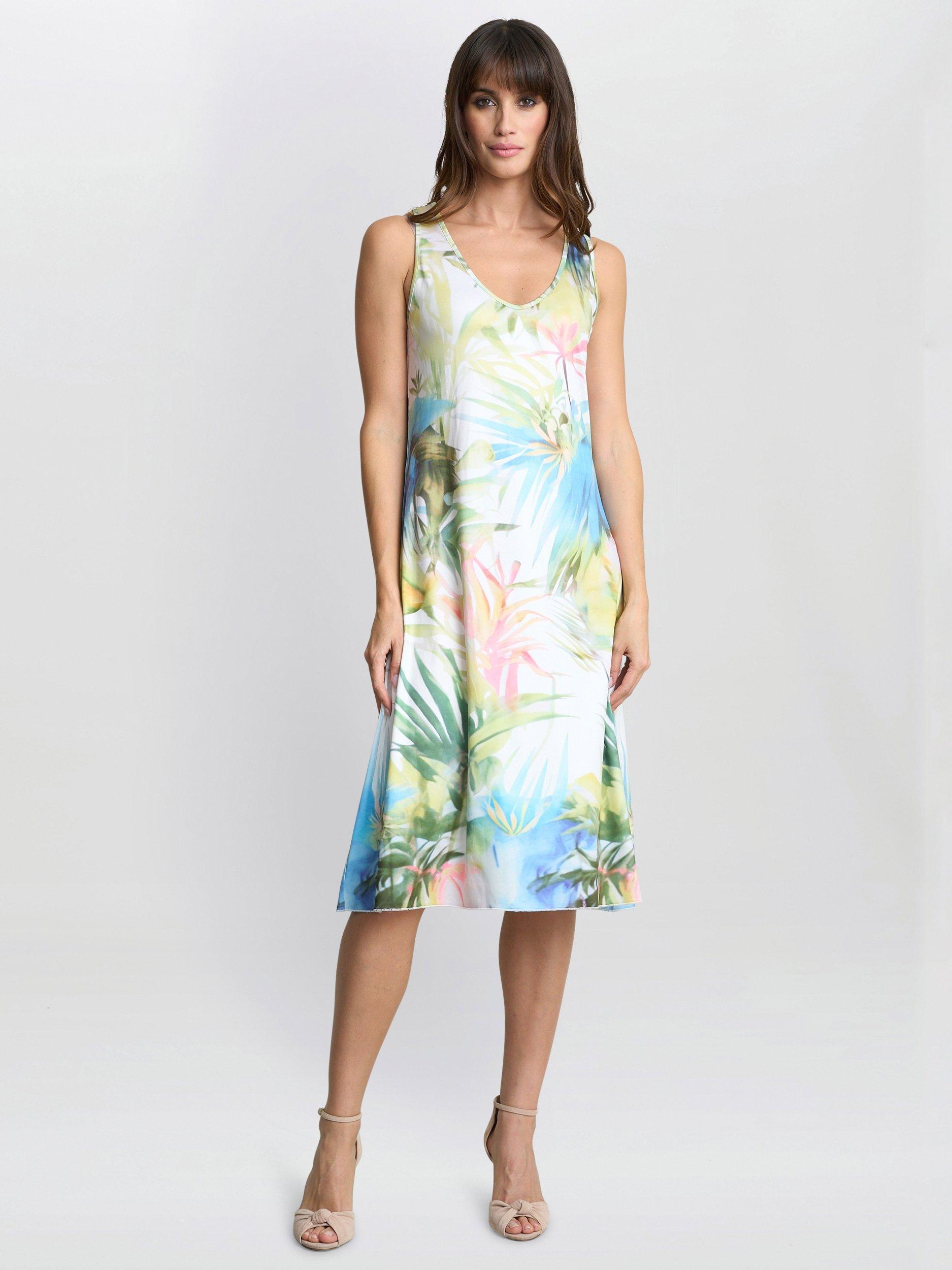 Product image 5 of 5, which shows Gina Bacconi Emilia Polka Dot Floral Dress, Multi, S