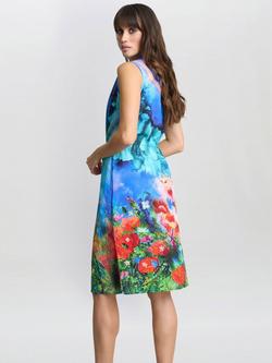 Gina Bacconi Everly Poppy Print Shirt Dress, Multi - view 2, Multi