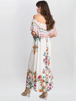Gina Bacconi Rose Off Shoulder Frill Maxi Dress, Multi - view 2, Multi