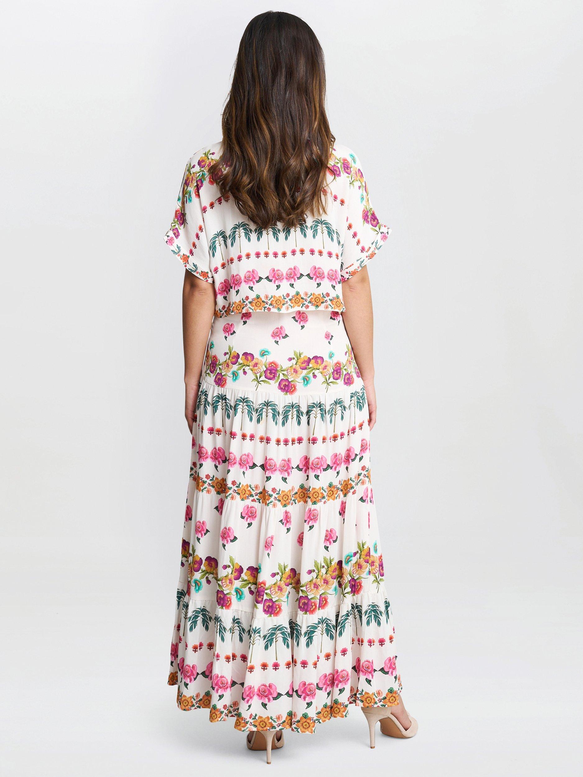 Product image 2 of 5, which shows Gina Bacconi Sasha Floral Shirt Dress, Multi, XS