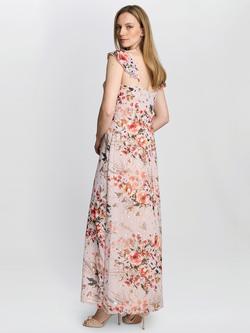 Gina Bacconi Serenity Floral Chiffon Maxi Dress, Natural/Multi - view 2, Natural/Multi