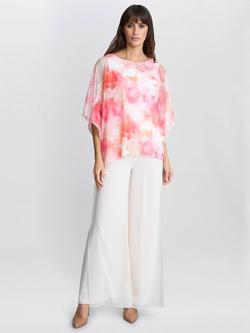 Gina Bacconi Evie Abstract Floral Cap Sleeve Top, Multi, Multi