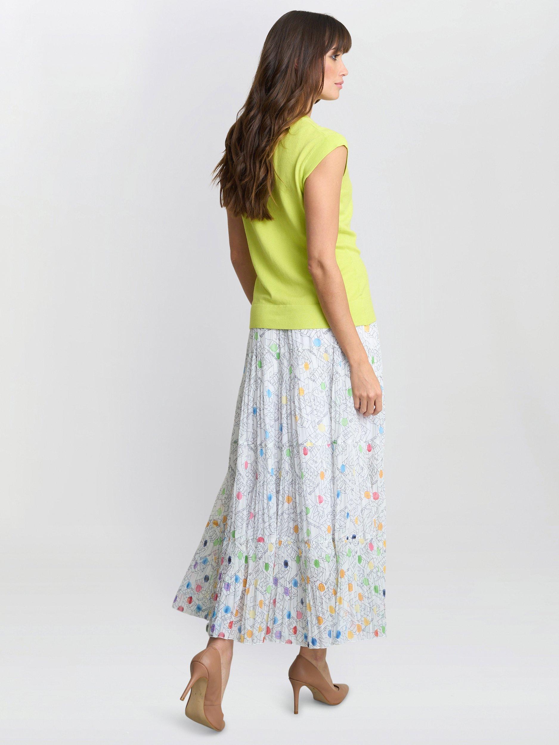 Product image 2 of 5, which shows Gina Bacconi Holly Dots Maxi Skirt, Multi, S