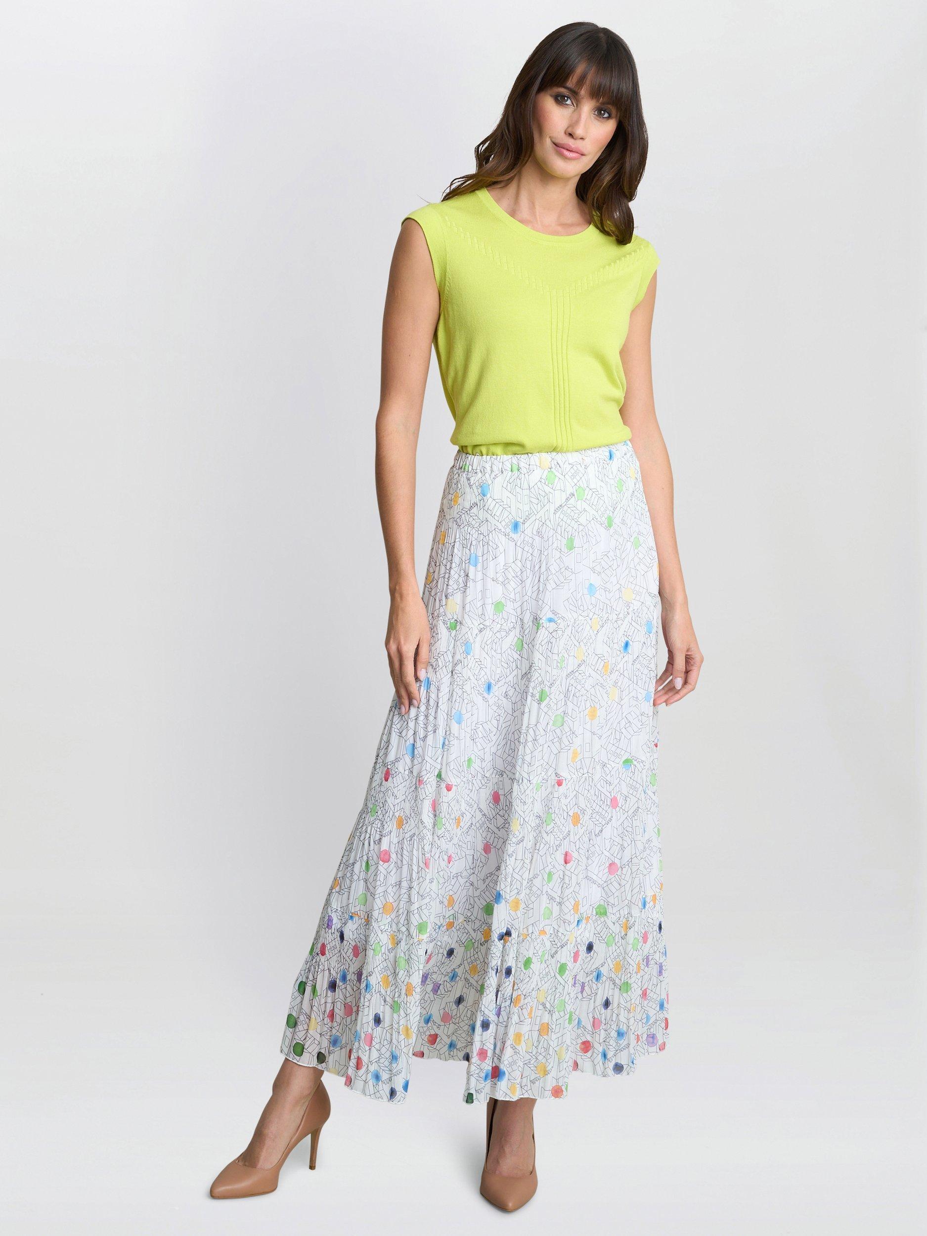 Product image 3 of 5, which shows Gina Bacconi Holly Dots Maxi Skirt, Multi, S