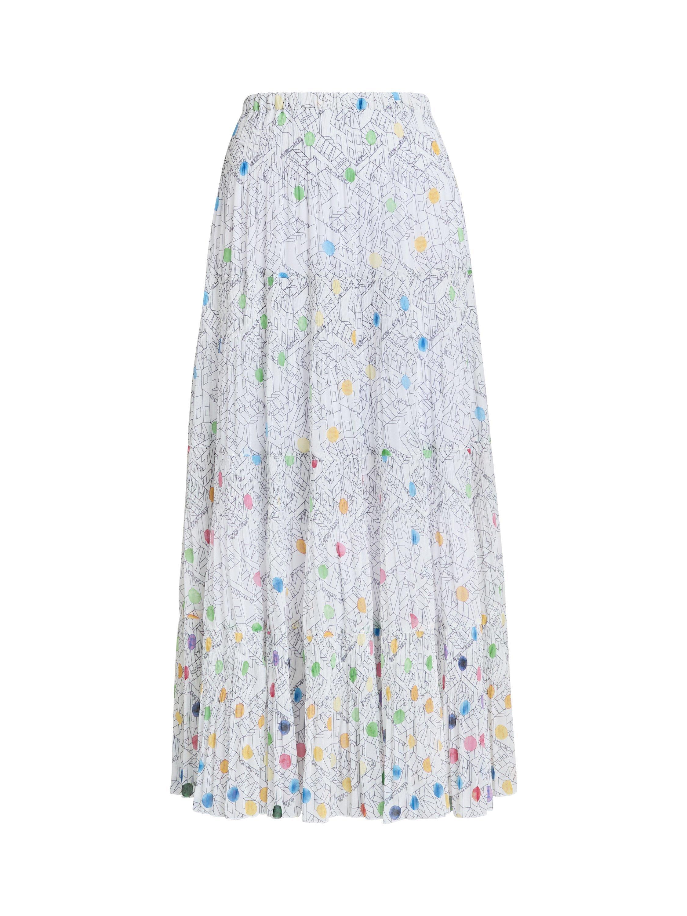 Product image 4 of 5, which shows Gina Bacconi Holly Dots Maxi Skirt, Multi, S