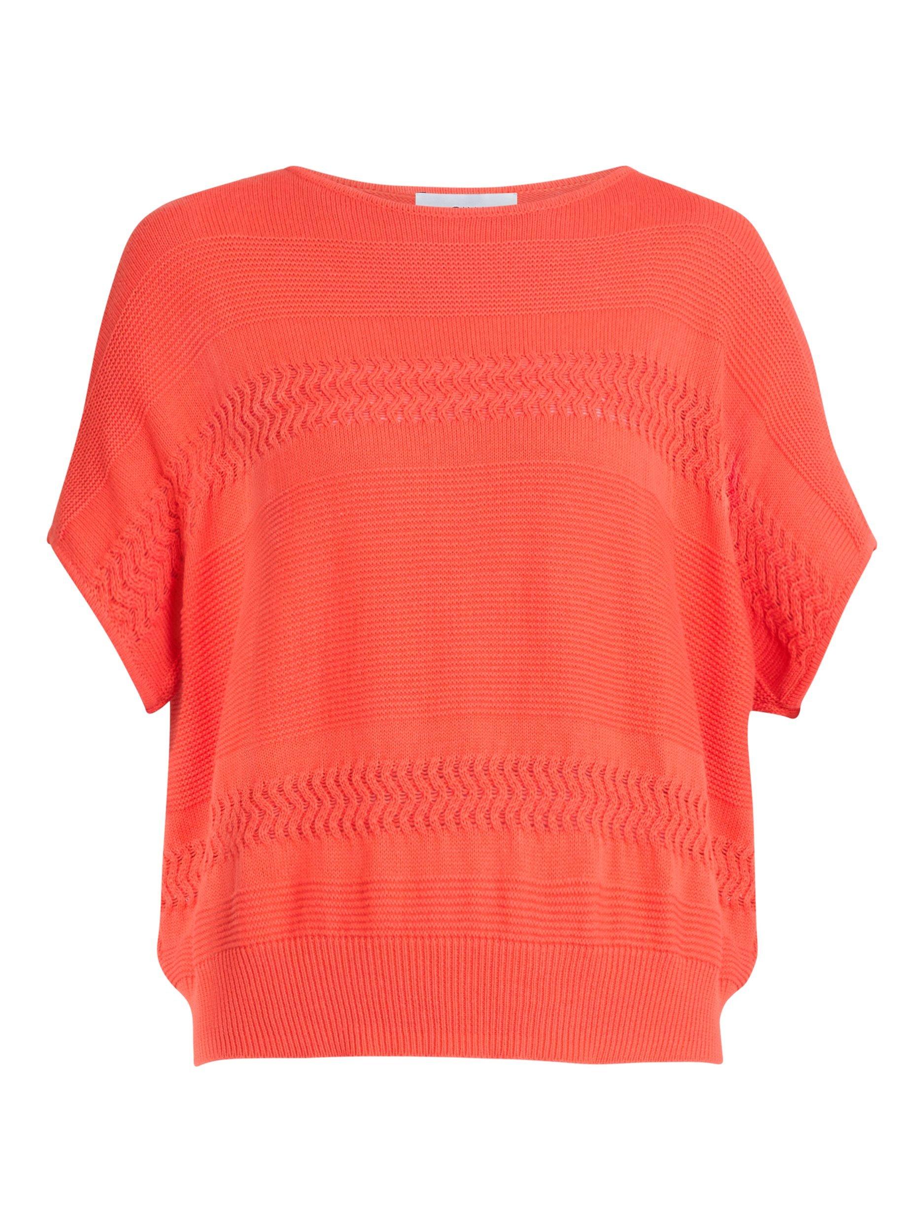 Product image 4 of 6, which shows Gina Bacconi Layla Knit Jumper, Orange, S
