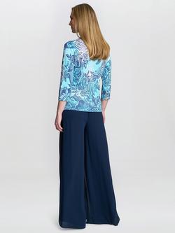 Gina Bacconi Vivien Diamante Paisley Jumper, Blue - view 2, Blue