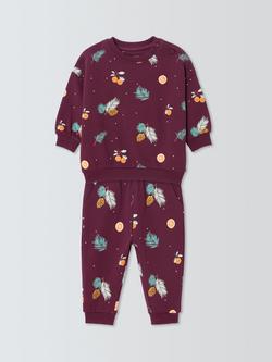 John Lewis Baby Clementine Sweater & Joggers Set, Purple, Purple