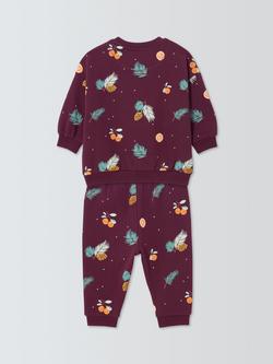 John Lewis Baby Clementine Sweater & Joggers Set, Purple - view 2, Purple