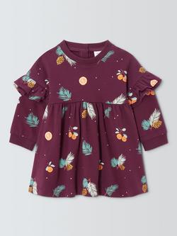 John Lewis Baby Clementine Sweater Dress, Purple, Purple