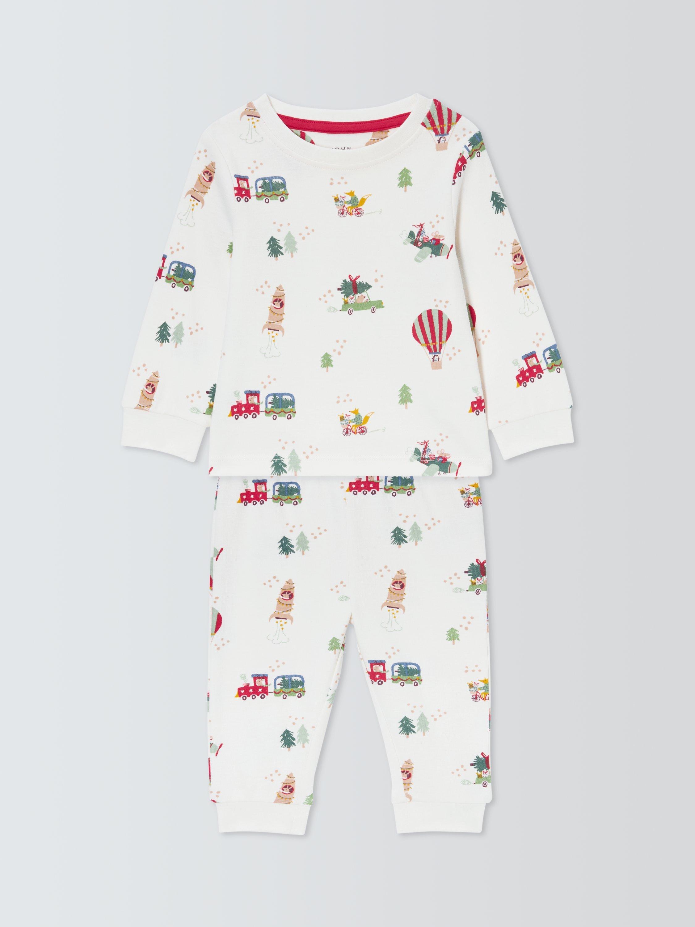 John Lewis Baby Christmas Print Pyjamas, Multi