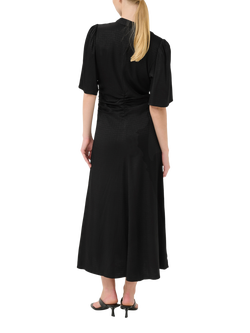 Gestuz Bianca Zip Front Ruched Midi Dress, Black - view 2, Black