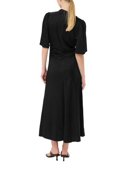 Gestuz Bianca Zip Front Ruched Midi Dress, Black - view 2, Black