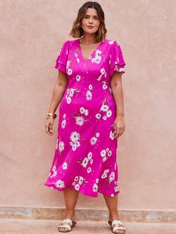 Live Unlimited Curve Floral Midi Dress, Pink