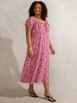 Live Unlimited Curve Floral Midi Dress, Pink, Pink