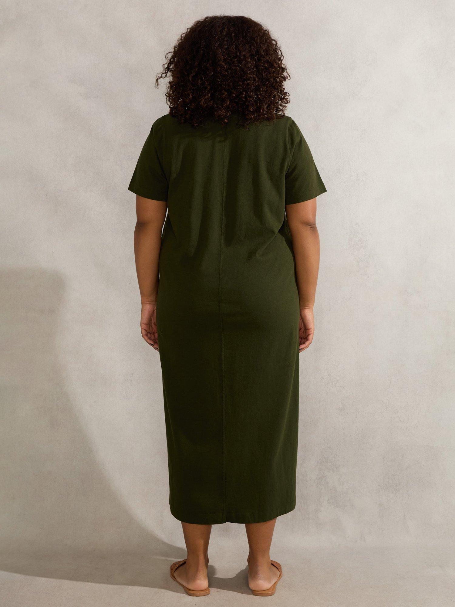 Product image 5 of 6, which shows Live Unlimited Curve Polo Neck Dress, Khaki, 20