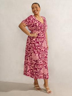 Live Unlimited Curve Printed Midi Dress, Pink
