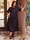 Live Unlimited Cotton Embroidered Puff Sleeve Midi Dress