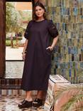 Live Unlimited Cotton Embroidered Puff Sleeve Midi Dress