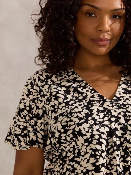Live Unlimited Curve Mono Print Top, Black/Multi - view 2, Black/Multi