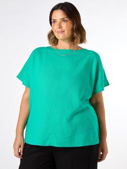 Live Unlimited Curve Linen Blend T-Shirt, Green
