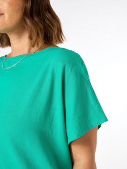 Live Unlimited Curve Linen Blend T-Shirt - view 2, Green