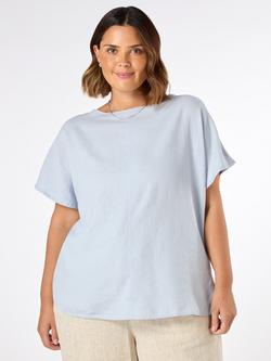 Live Unlimited Curve Linen Blend T-Shirt, Light Blue