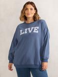 Live Unlimited Curve Live Slogan Sweatshirt, Blue