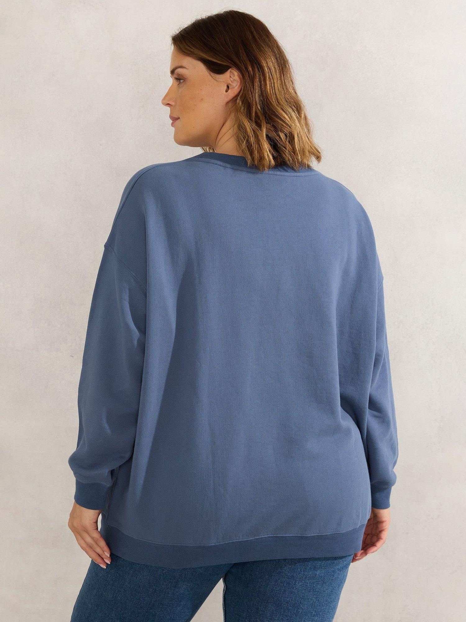 Product image 3 of 3, which shows Live Unlimited Curve Live Slogan Sweatshirt, Blue, 12