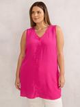 Live Unlimited Curve Button Up Sleeveless Top, Pink